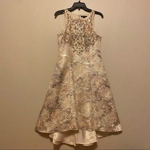 Aiden Mattox jacquard bead Hi Low dress | Size 6